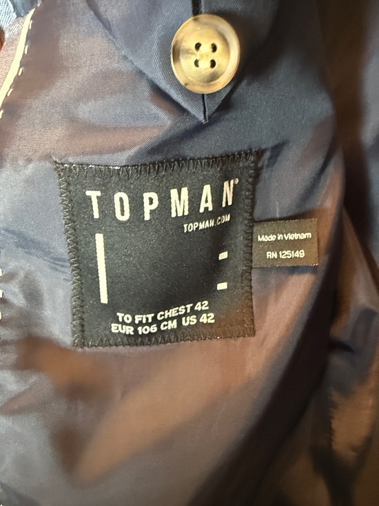 Topman Men's Blue Two-Button sport jacket - Classic Tailored Fit - Picture 2 of 3